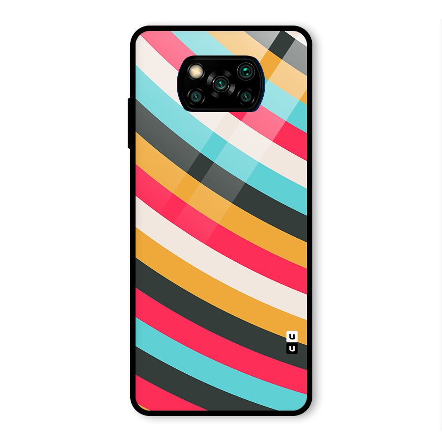 Retro Style Minimal Curves Glass Back Case for Poco X3 Pro