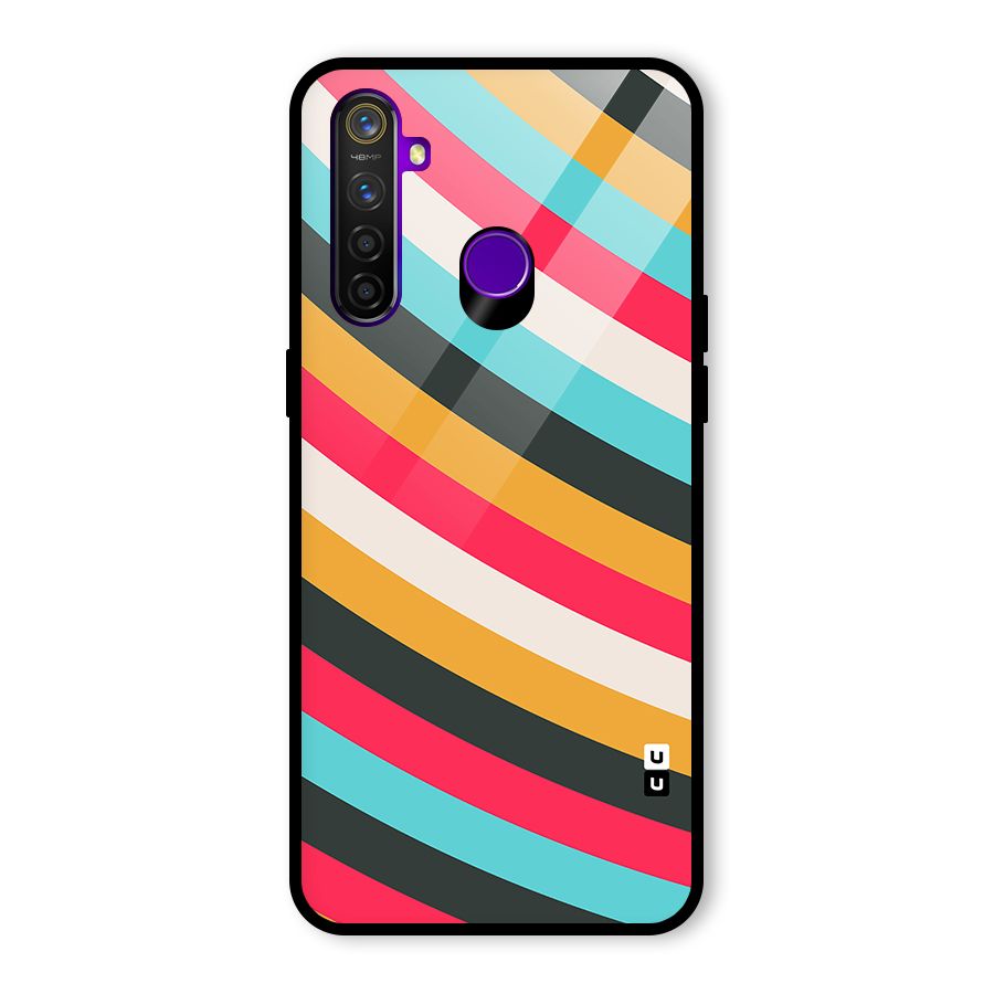 Retro Style Minimal Curves Glass Back Case for Realme 5 Pro