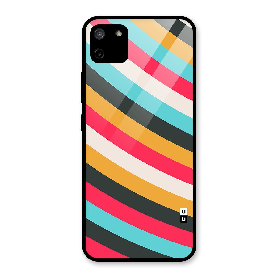 Retro Style Minimal Curves Glass Back Case for Realme C11