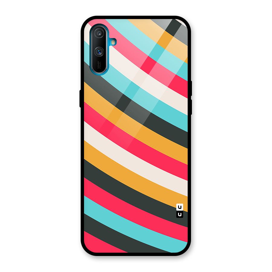 Retro Style Minimal Curves Glass Back Case for Realme C3