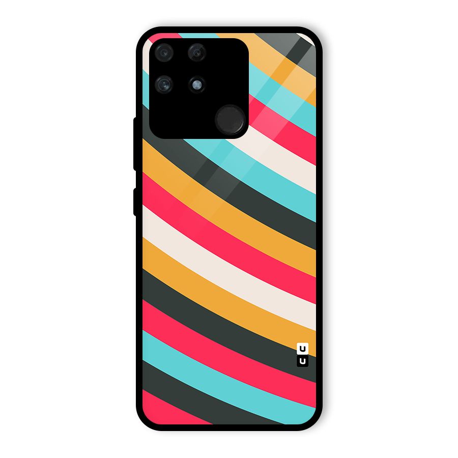 Retro Style Minimal Curves Glass Back Case for Realme Narzo 50A