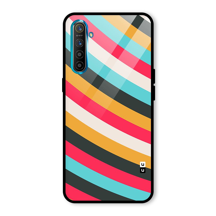 Retro Style Minimal Curves Glass Back Case for Realme X2