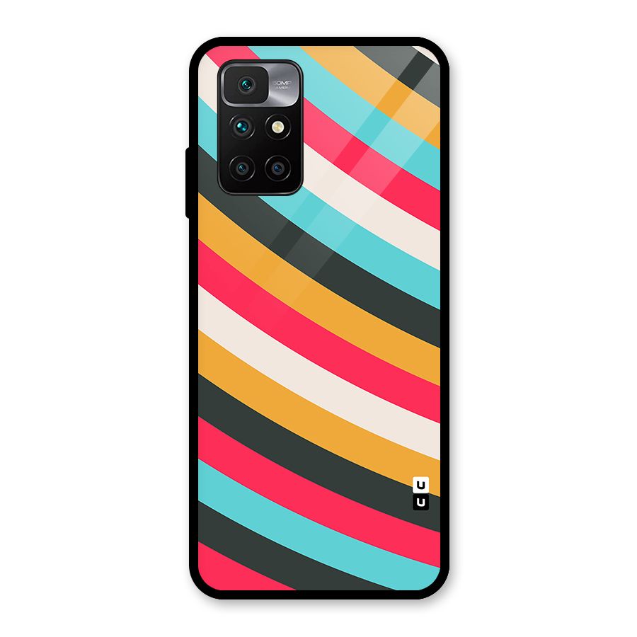 Retro Style Minimal Curves Glass Back Case for Redmi 10 Prime
