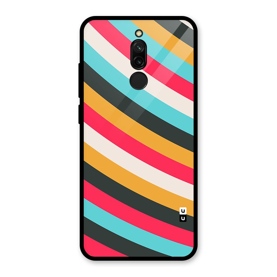 Retro Style Minimal Curves Glass Back Case for Redmi 8