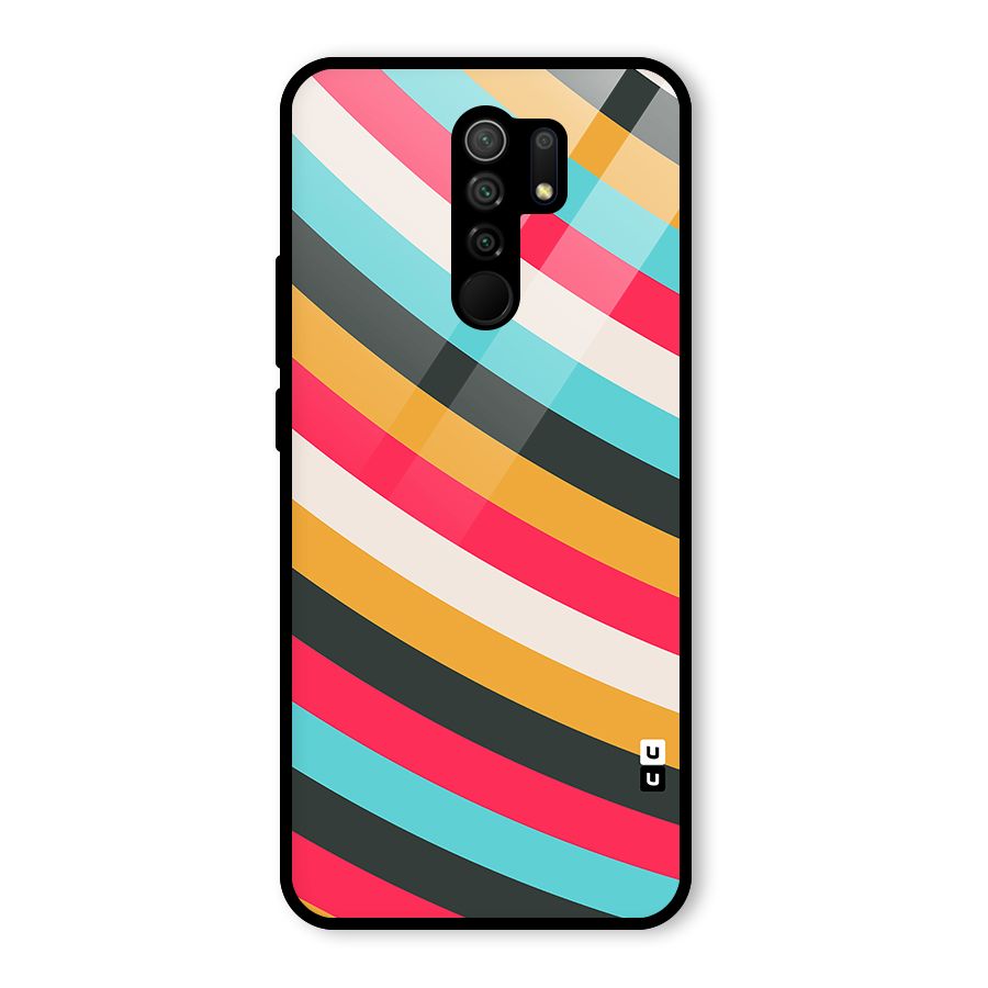 Retro Style Minimal Curves Glass Back Case for Redmi 9 Prime