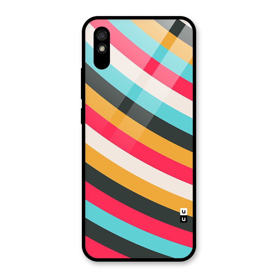 Retro Style Minimal Curves Glass Back Case for Redmi 9i