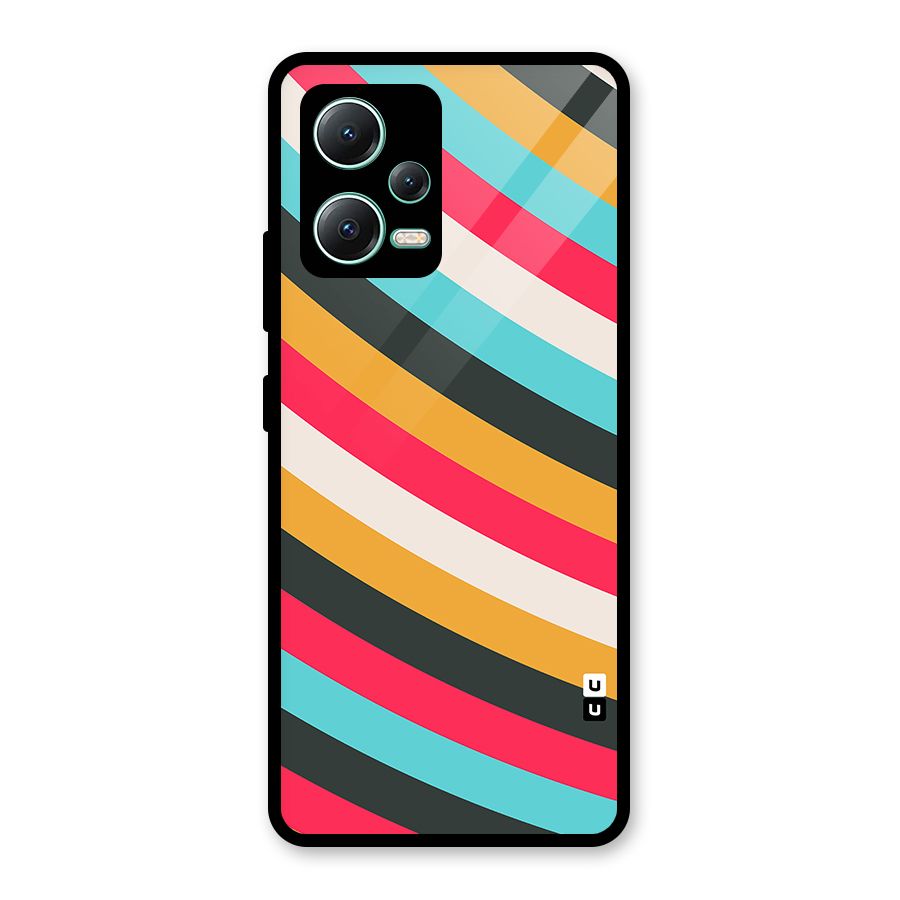 Retro Style Minimal Curves Glass Back Case for Redmi Note 12 5G