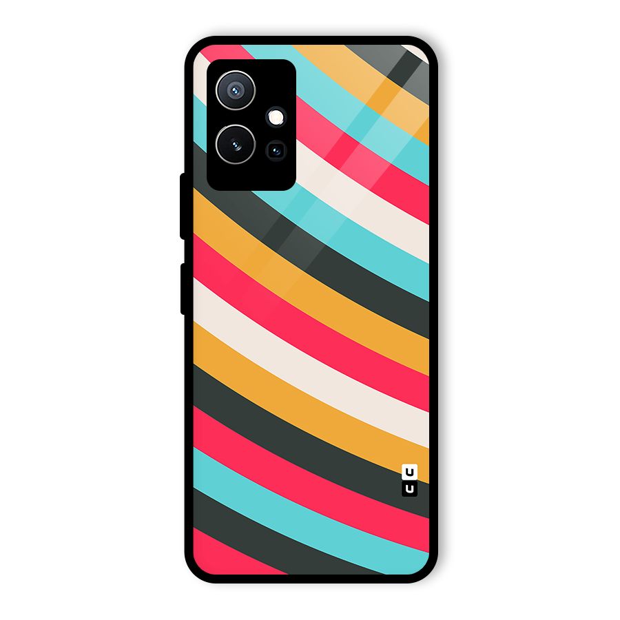 Retro Style Minimal Curves Glass Back Case for Vivo T1 5G