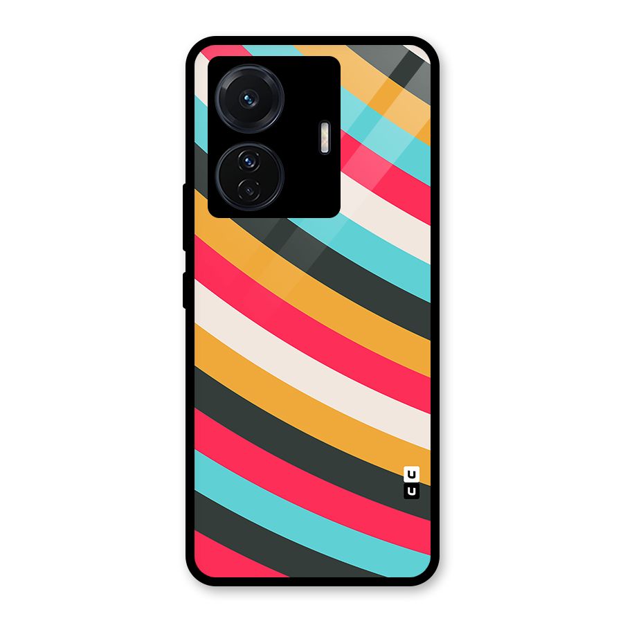 Retro Style Minimal Curves Glass Back Case for Vivo T1 Pro