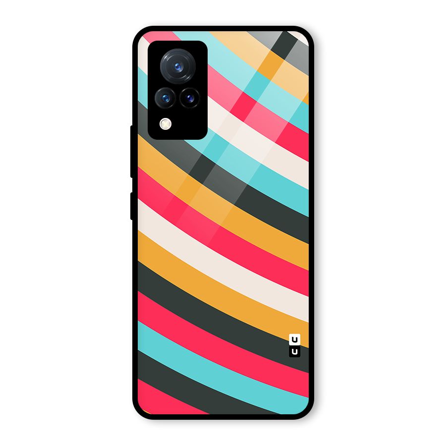 Retro Style Minimal Curves Glass Back Case for Vivo V21 5G