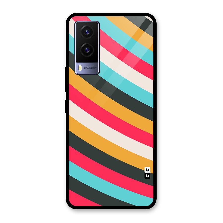 Retro Style Minimal Curves Glass Back Case for Vivo V21e 5G