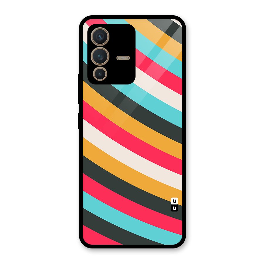 Retro Style Minimal Curves Glass Back Case for Vivo V23 5G
