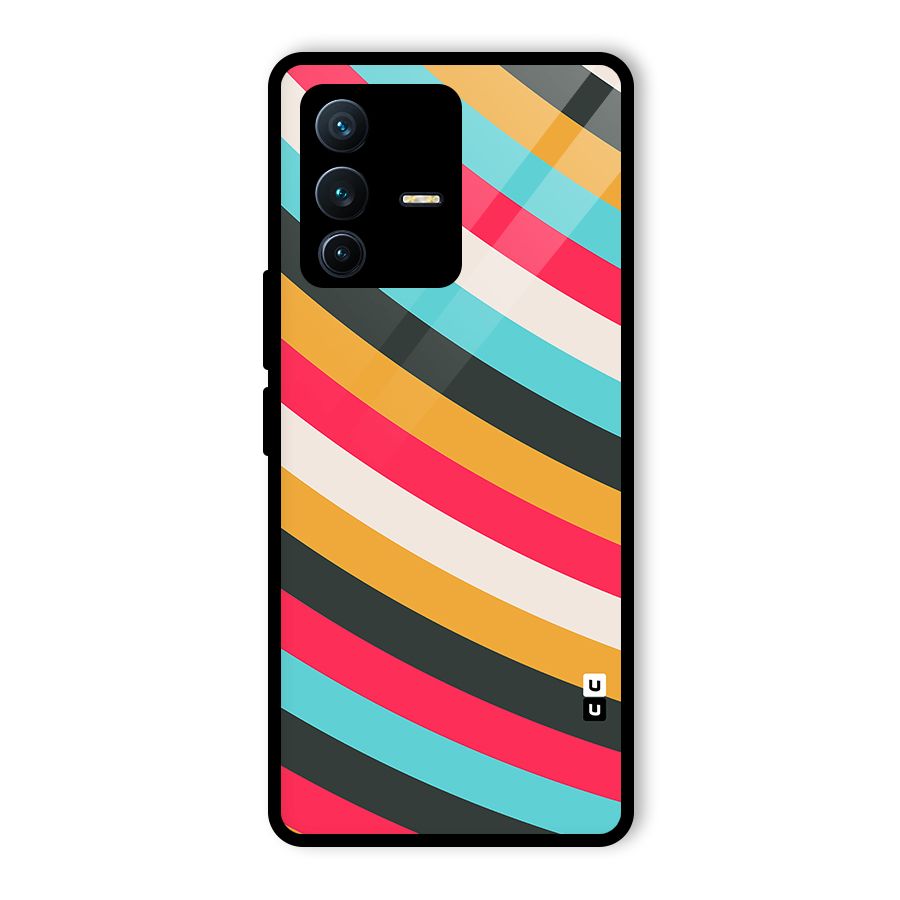 Retro Style Minimal Curves Glass Back Case for Vivo V23 Pro