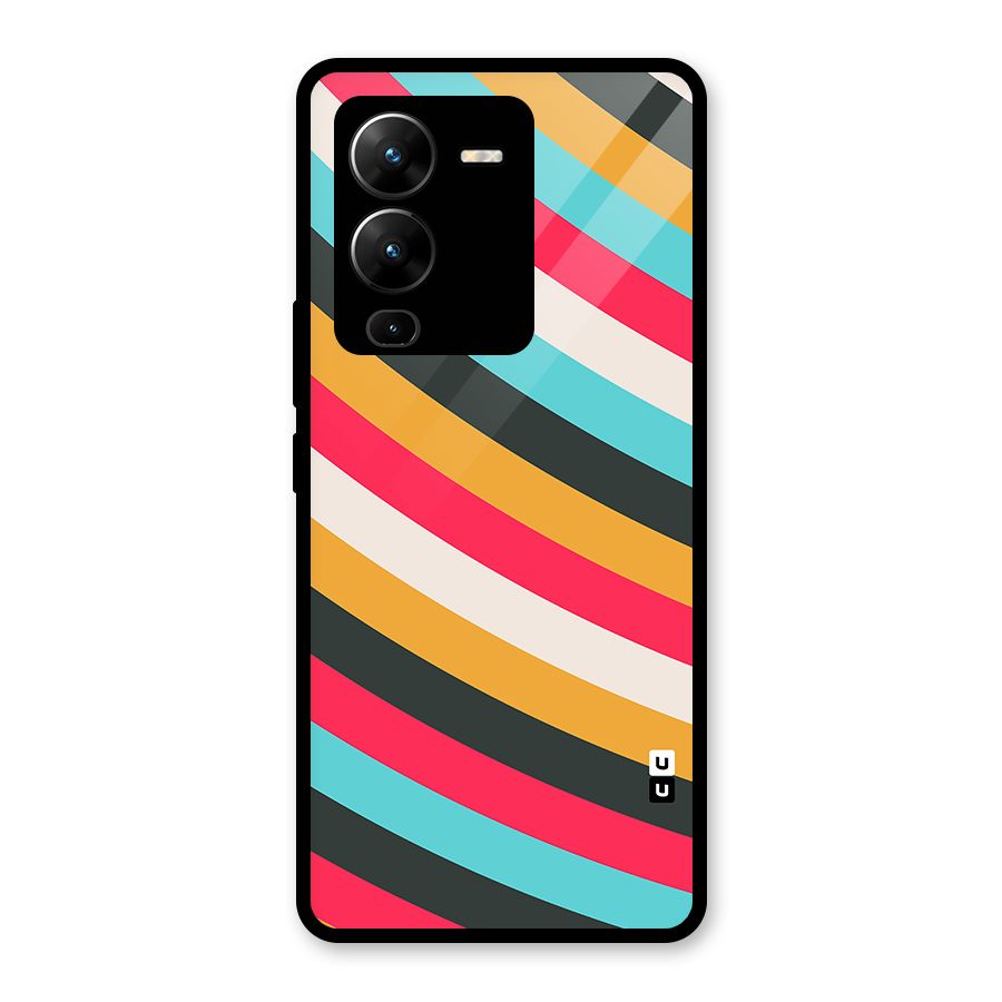 Retro Style Minimal Curves Glass Back Case for Vivo V25 Pro