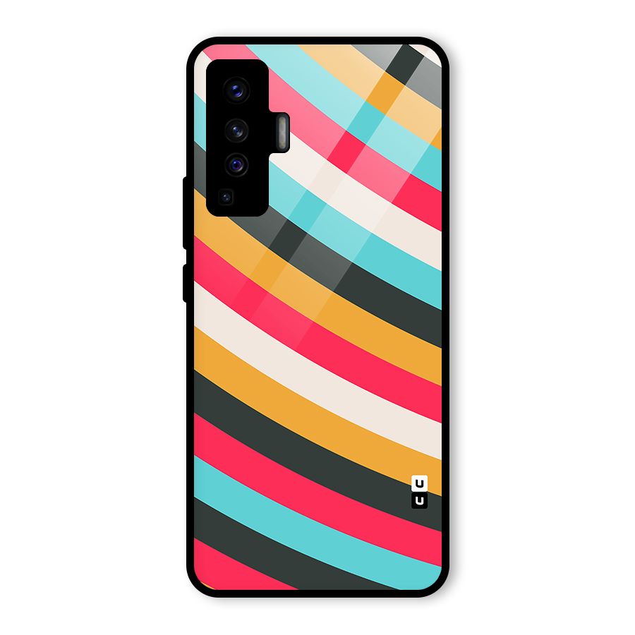 Retro Style Minimal Curves Glass Back Case for Vivo X50