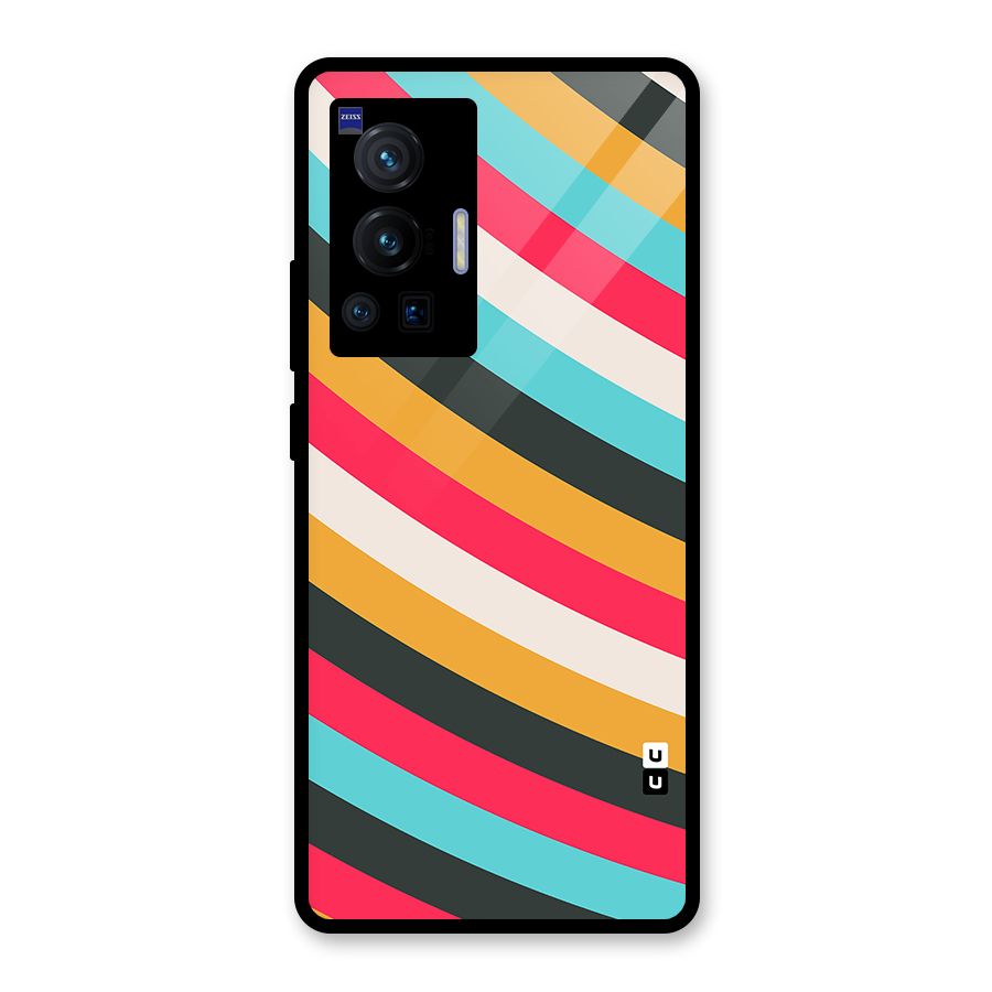 Retro Style Minimal Curves Glass Back Case for Vivo X70 Pro