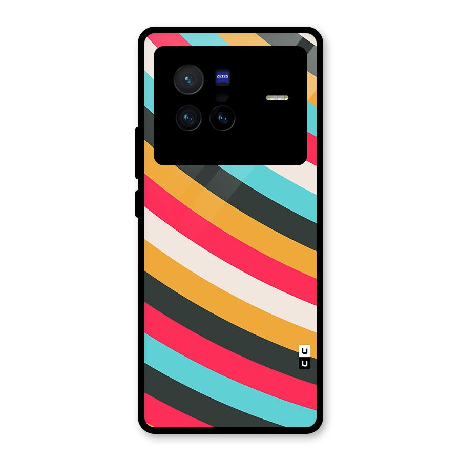Retro Style Minimal Curves Glass Back Case for Vivo X80