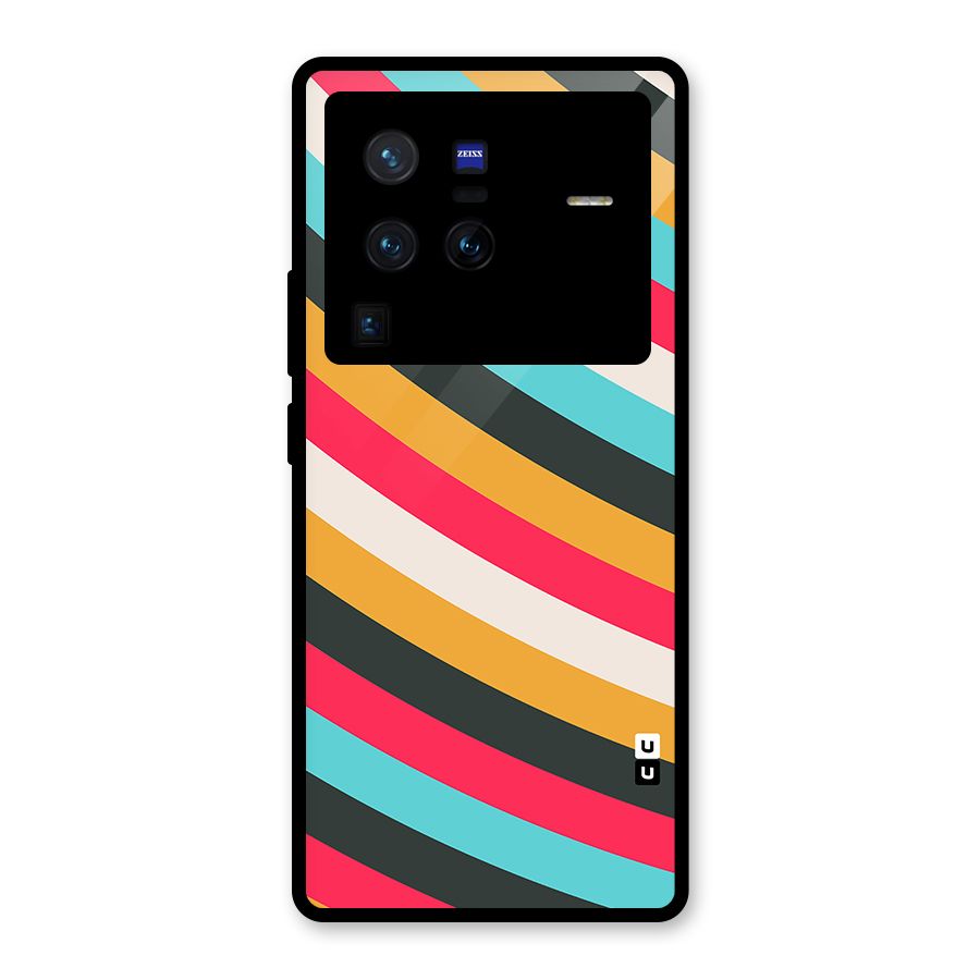 Retro Style Minimal Curves Glass Back Case for Vivo X80 Pro