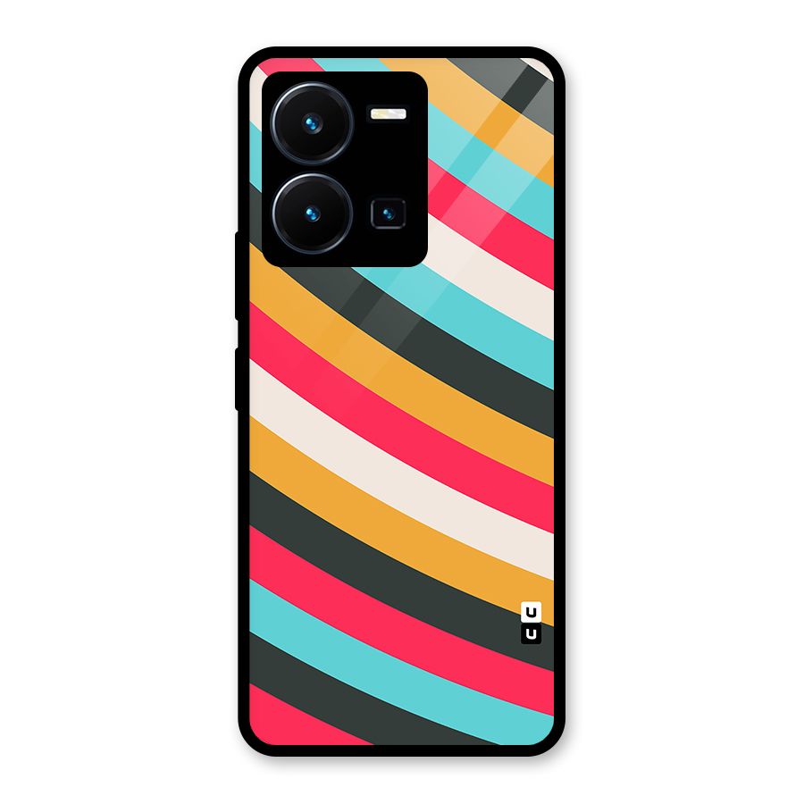 Retro Style Minimal Curves Glass Back Case for Vivo Y35