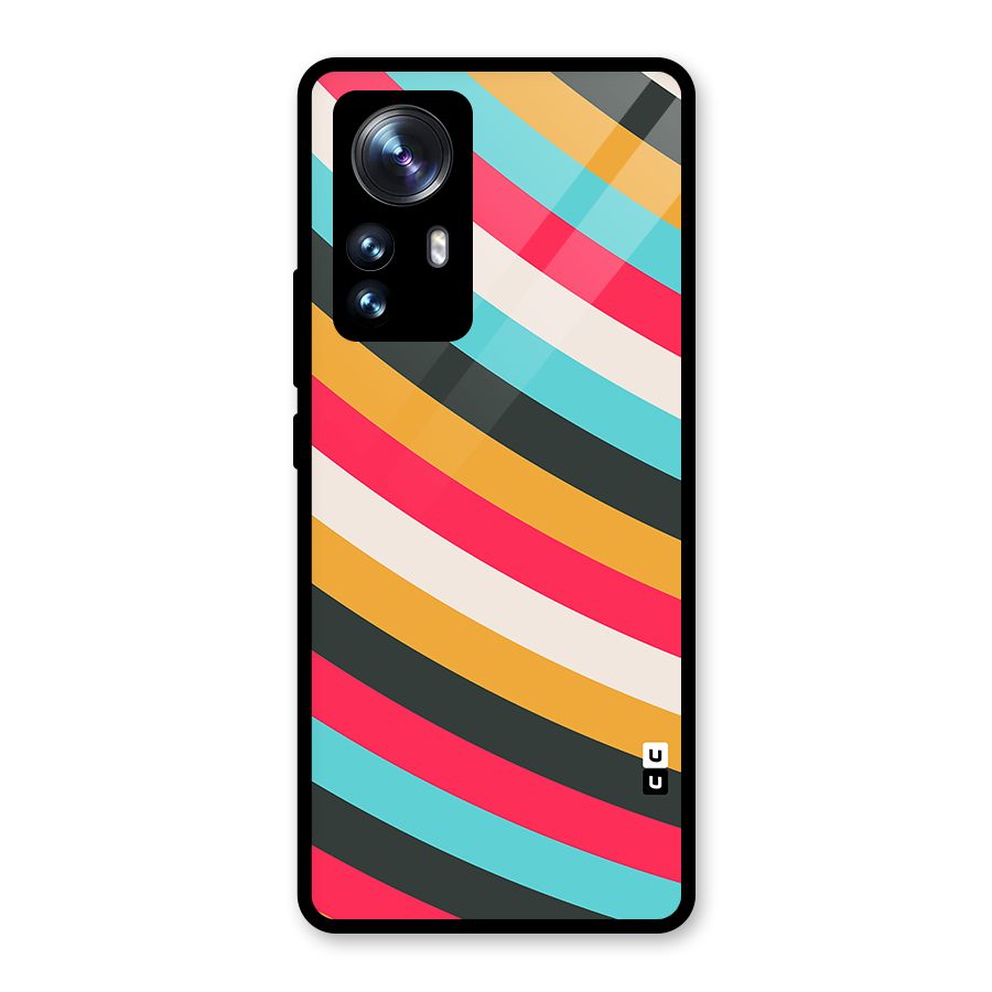 Retro Style Minimal Curves Glass Back Case for Xiaomi 12 Pro
