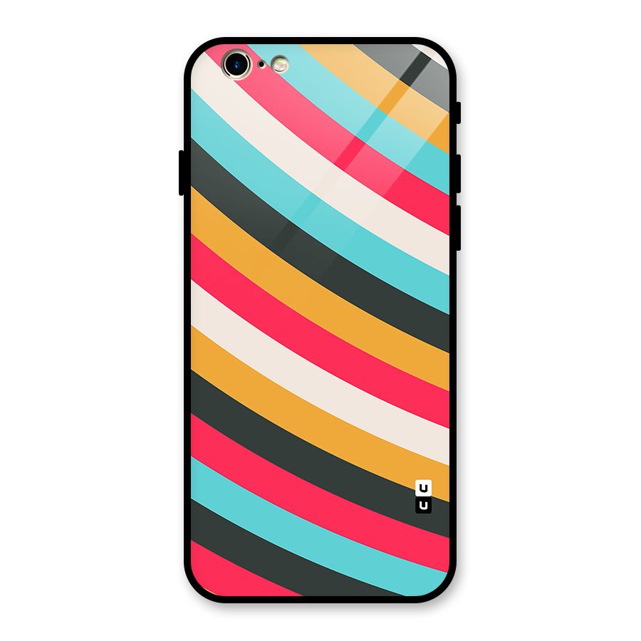 Retro Style Minimal Curves Glass Back Case for iPhone 6 6S