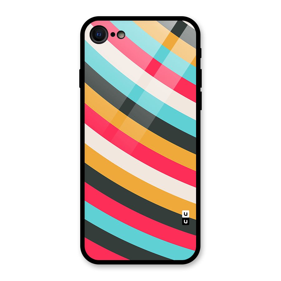 Retro Style Minimal Curves Glass Back Case for iPhone 7