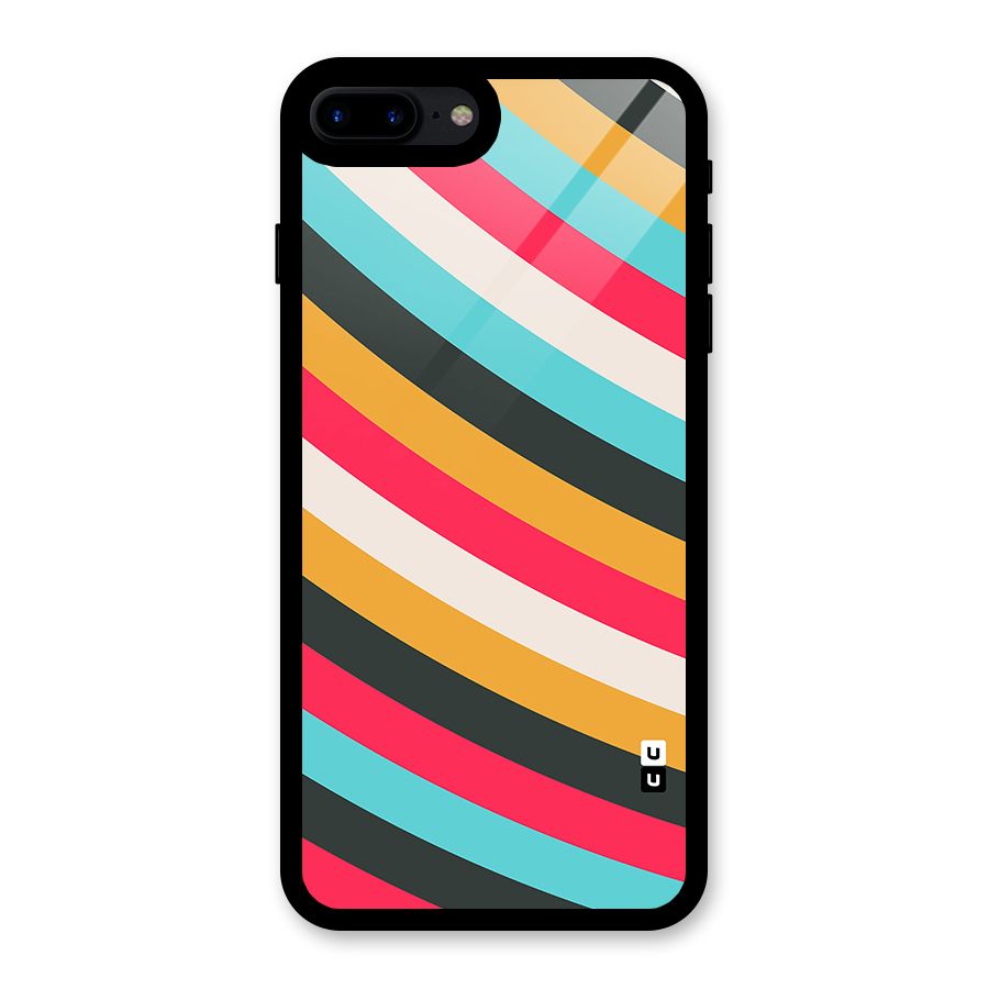 Retro Style Minimal Curves Glass Back Case for iPhone 7 Plus