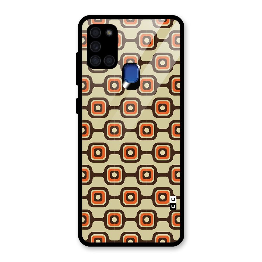 Retro Vintage Pattern Glass Back Case for Galaxy A21s