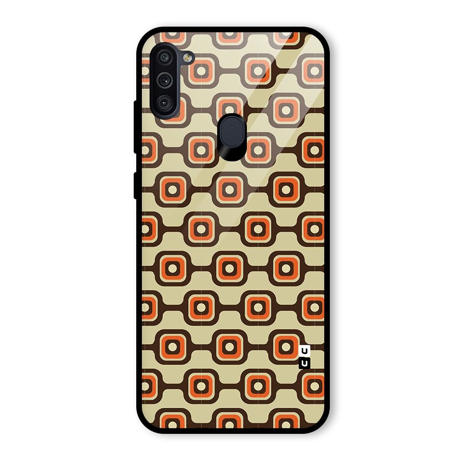 Retro Vintage Pattern Glass Back Case for Galaxy M11