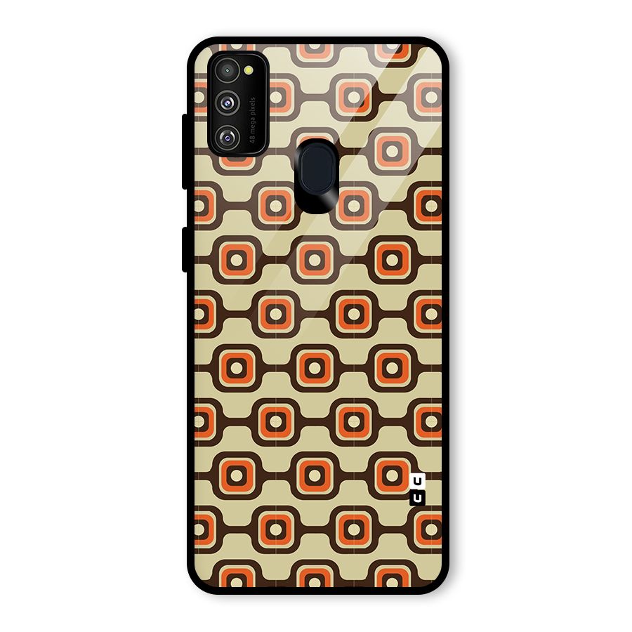Retro Vintage Pattern Glass Back Case for Galaxy M21
