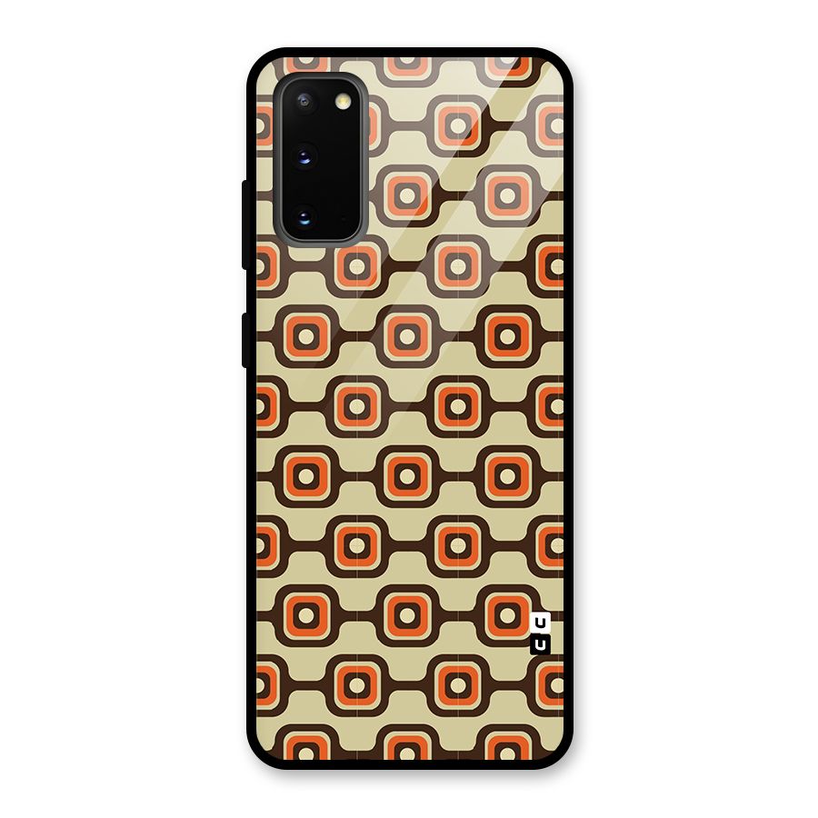 Retro Vintage Pattern Glass Back Case for Galaxy S20