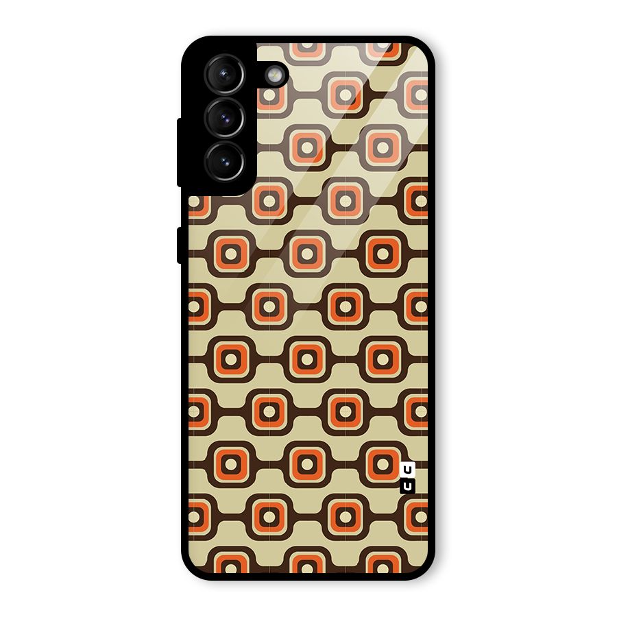 Retro Vintage Pattern Glass Back Case for Galaxy S21 Plus