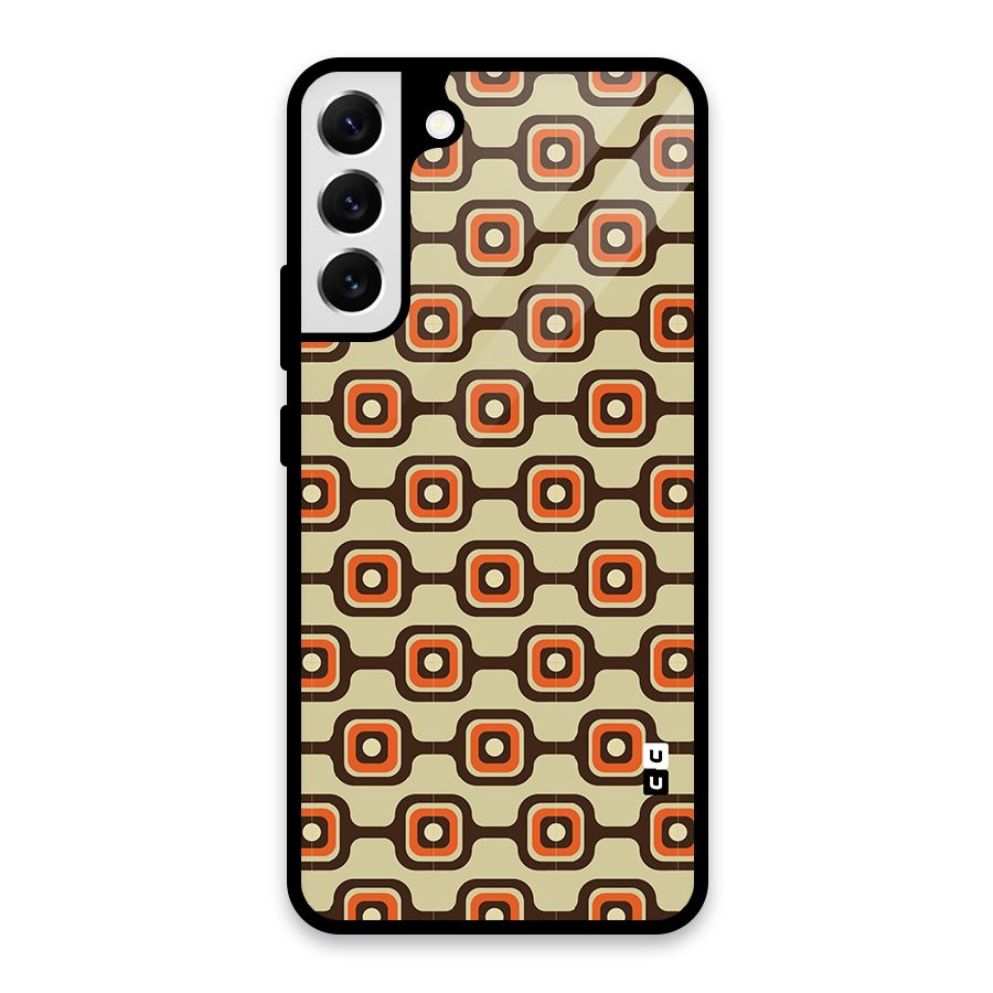 Retro Vintage Pattern Glass Back Case for Galaxy S22 Plus 5G
