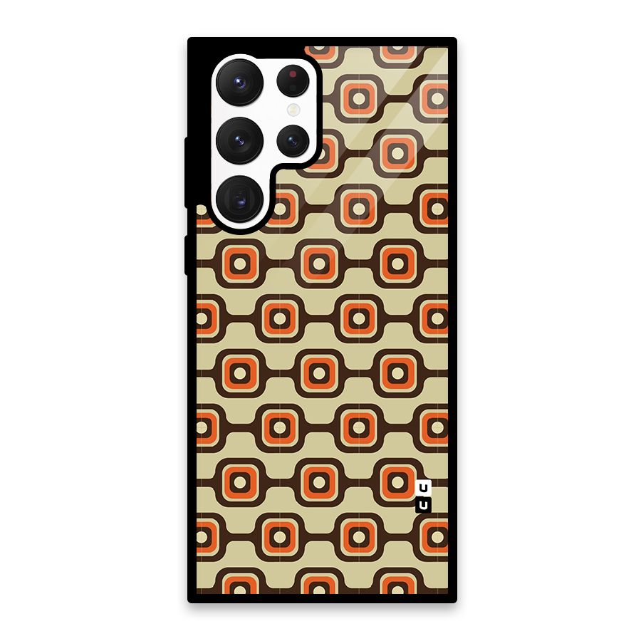 Retro Vintage Pattern Glass Back Case for Galaxy S22 Ultra 5G