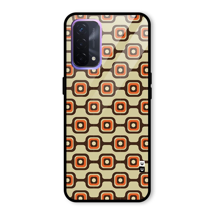 Retro Vintage Pattern Glass Back Case for Oppo A74 5G