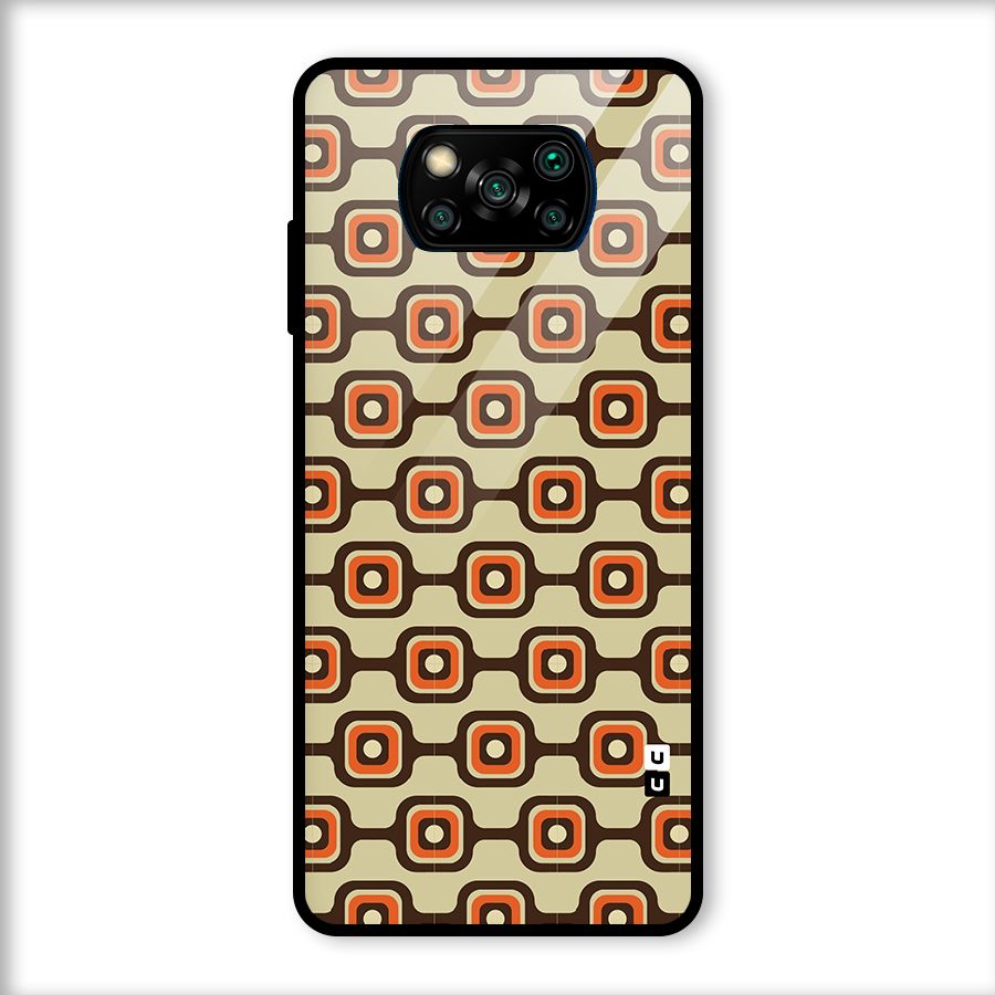 Retro Vintage Pattern Glass Back Case for Poco X3