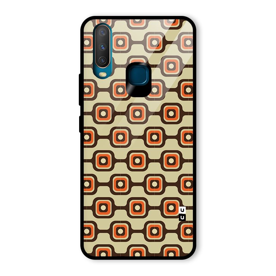 Retro Vintage Pattern Glass Back Case for Vivo Y17