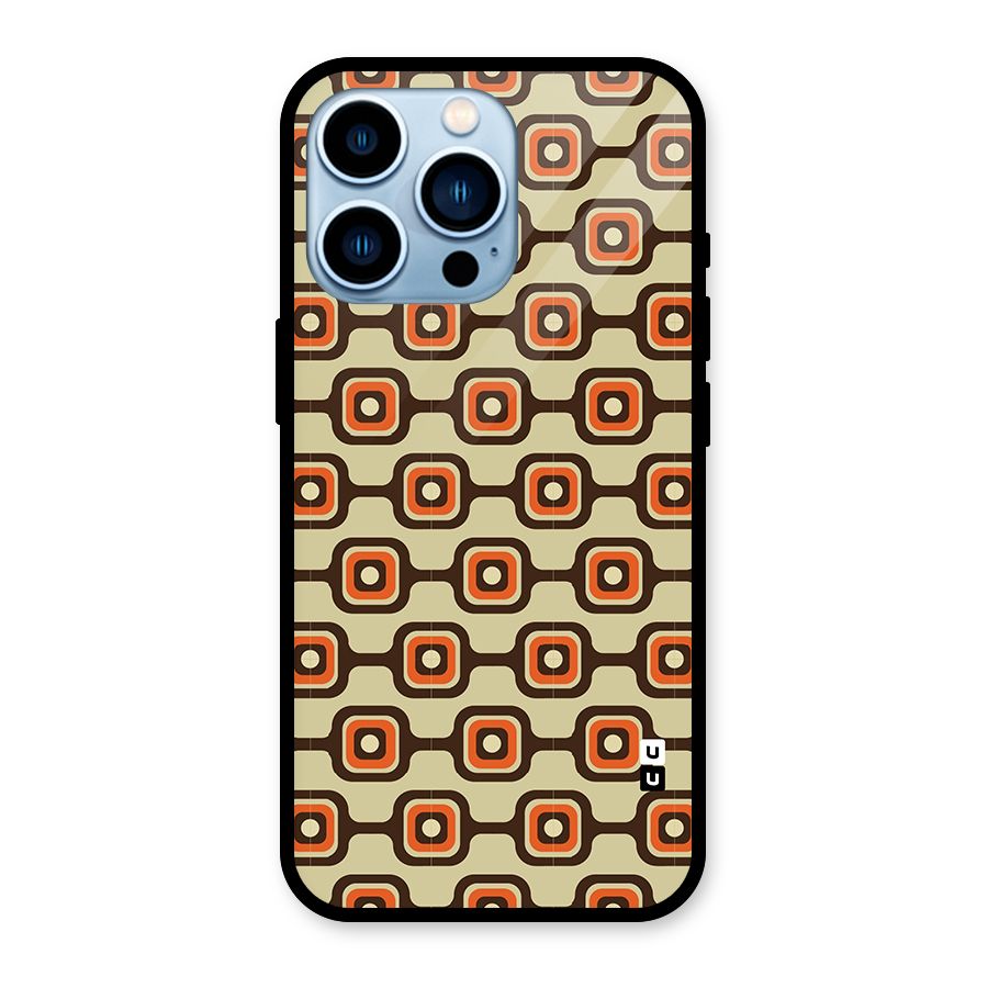Retro Vintage Pattern Glass Back Case for iPhone 13 Pro