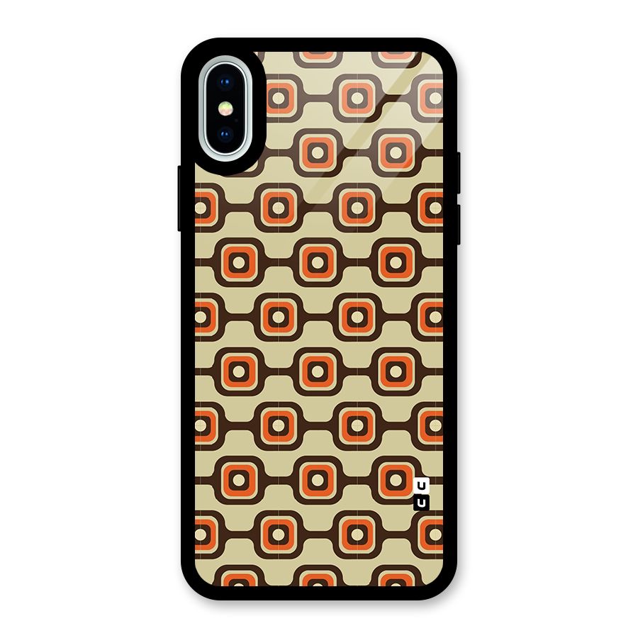 Retro Vintage Pattern Glass Back Case for iPhone X