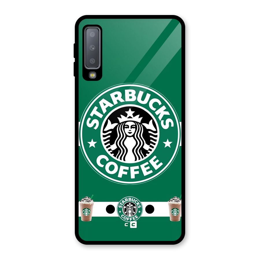 Ribbon StarBucks Glass Back Case for Galaxy A7 (2018)