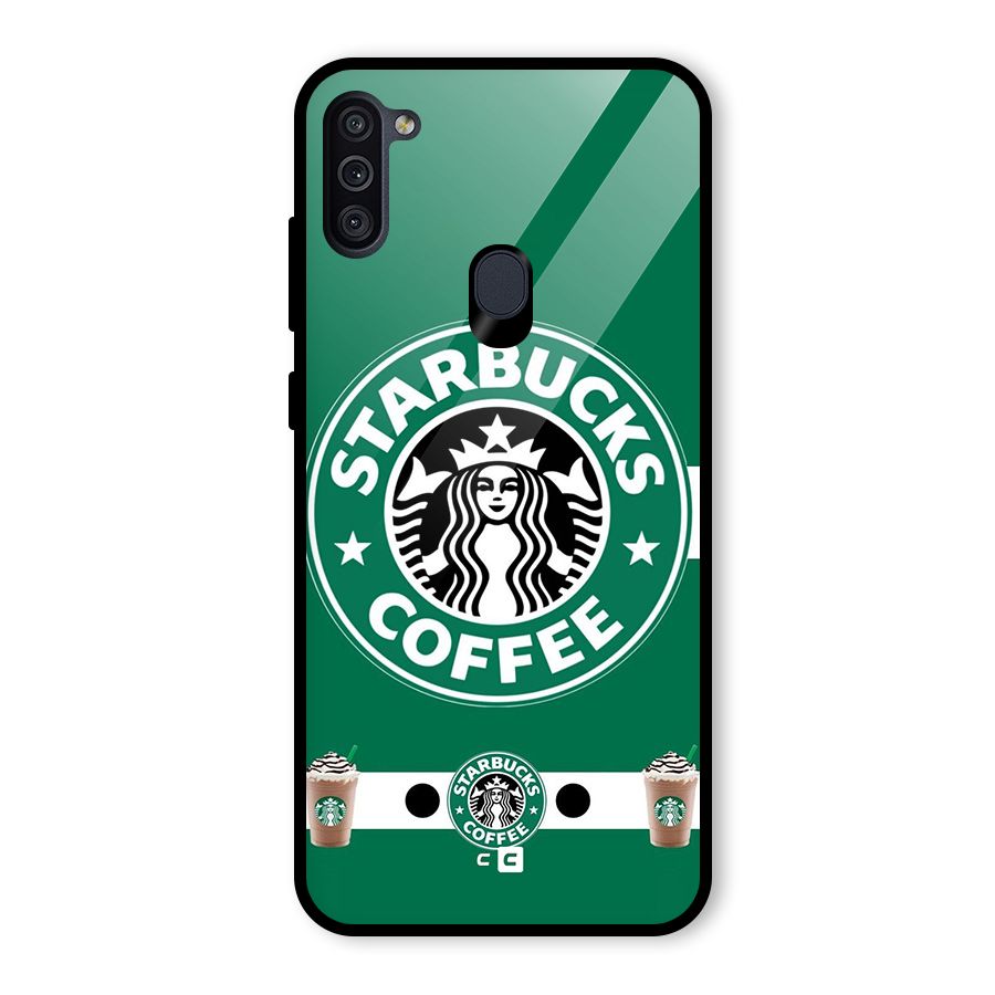 Ribbon StarBucks Glass Back Case for Galaxy M11