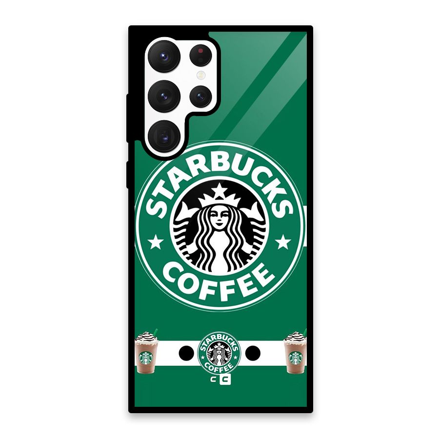 Ribbon StarBucks Glass Back Case for Galaxy S22 Ultra 5G