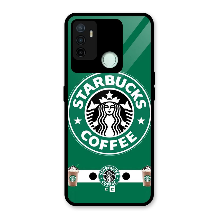 Ribbon StarBucks Glass Back Case for Oppo A53