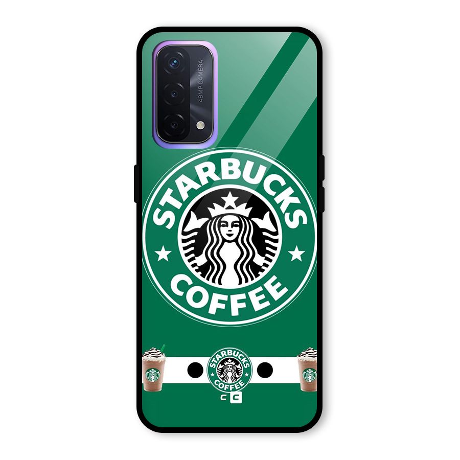 Ribbon StarBucks Glass Back Case for Oppo A74 5G