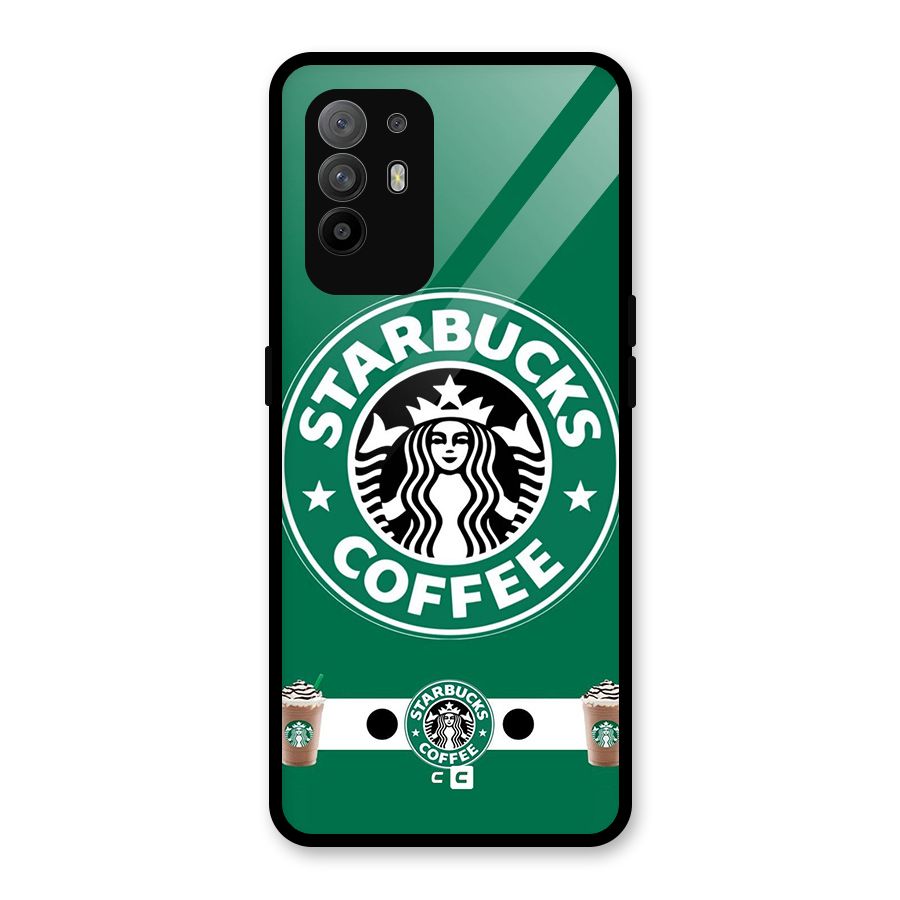 Ribbon StarBucks Glass Back Case for Oppo F19 Pro Plus 5G