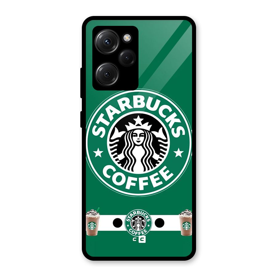 Ribbon StarBucks Glass Back Case for Poco X5 Pro