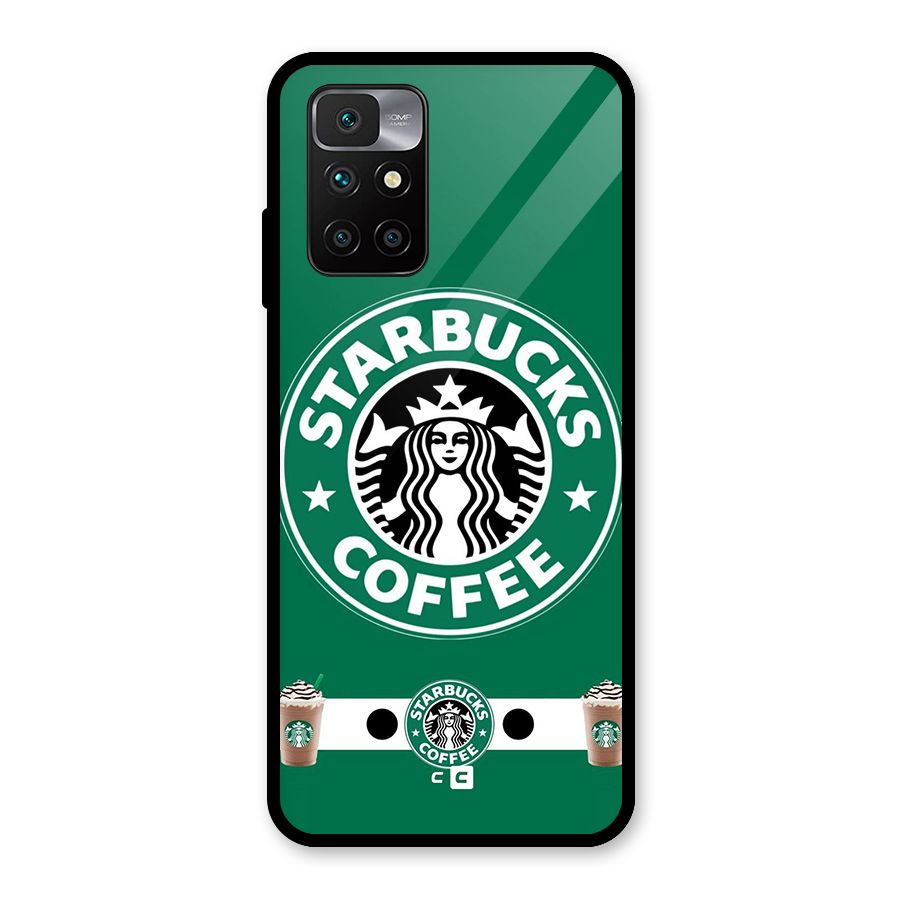 Ribbon StarBucks Glass Back Case for Redmi 10 Prime