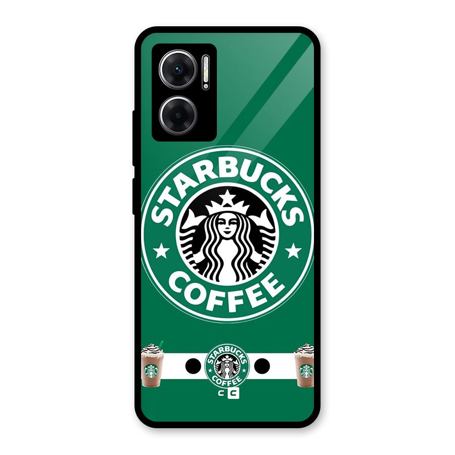 Ribbon StarBucks Glass Back Case for Redmi 11 Prime 5G