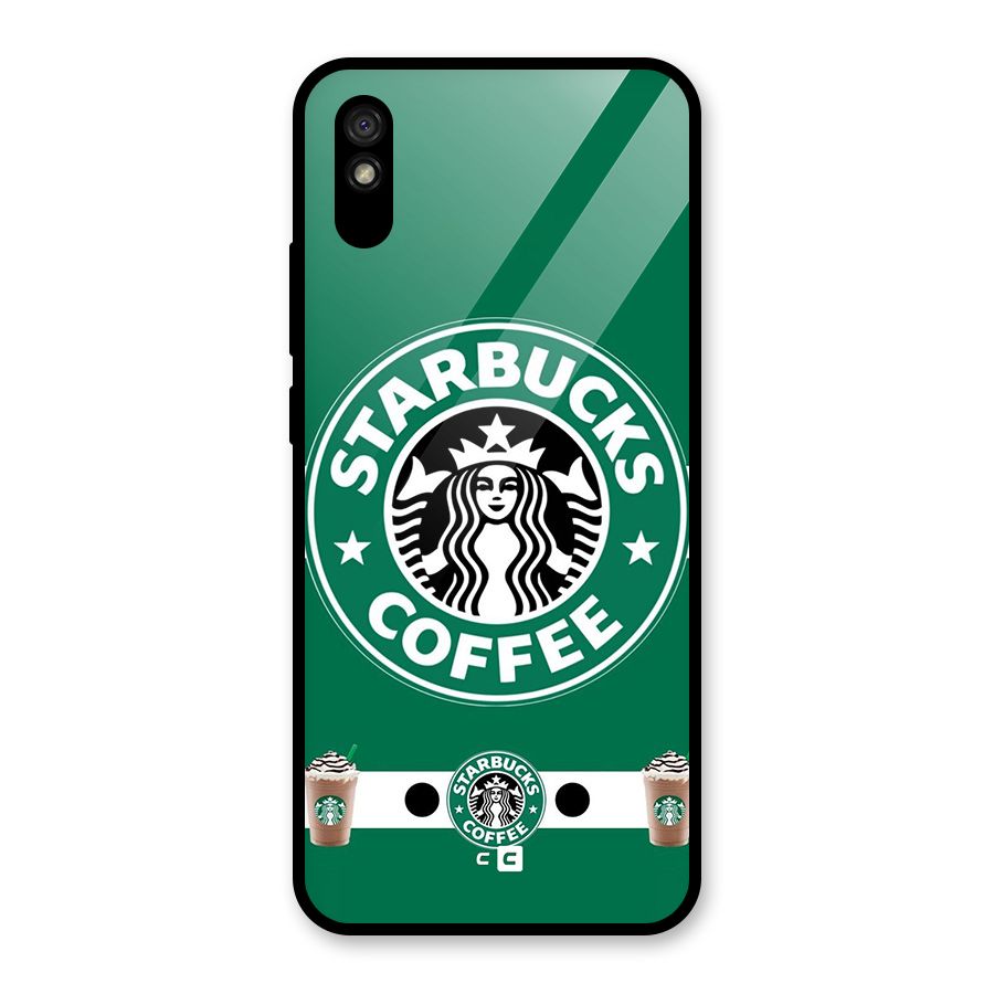 Ribbon StarBucks Glass Back Case for Redmi 9A