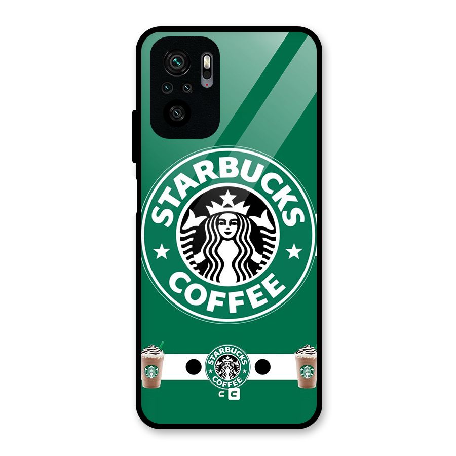 Ribbon StarBucks Glass Back Case for Redmi Note 10S